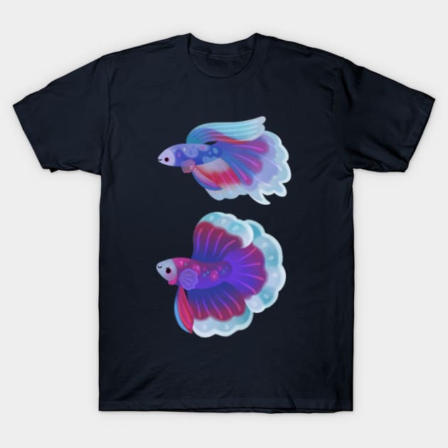 Blue betta 2 T-Shirt by pikaole